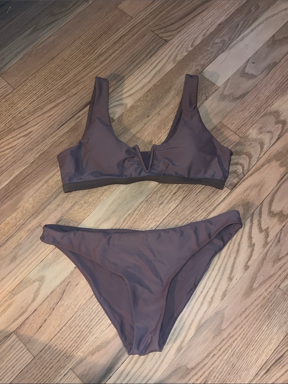 Women’s Two-Piece V-Notch Bikini — Taupe